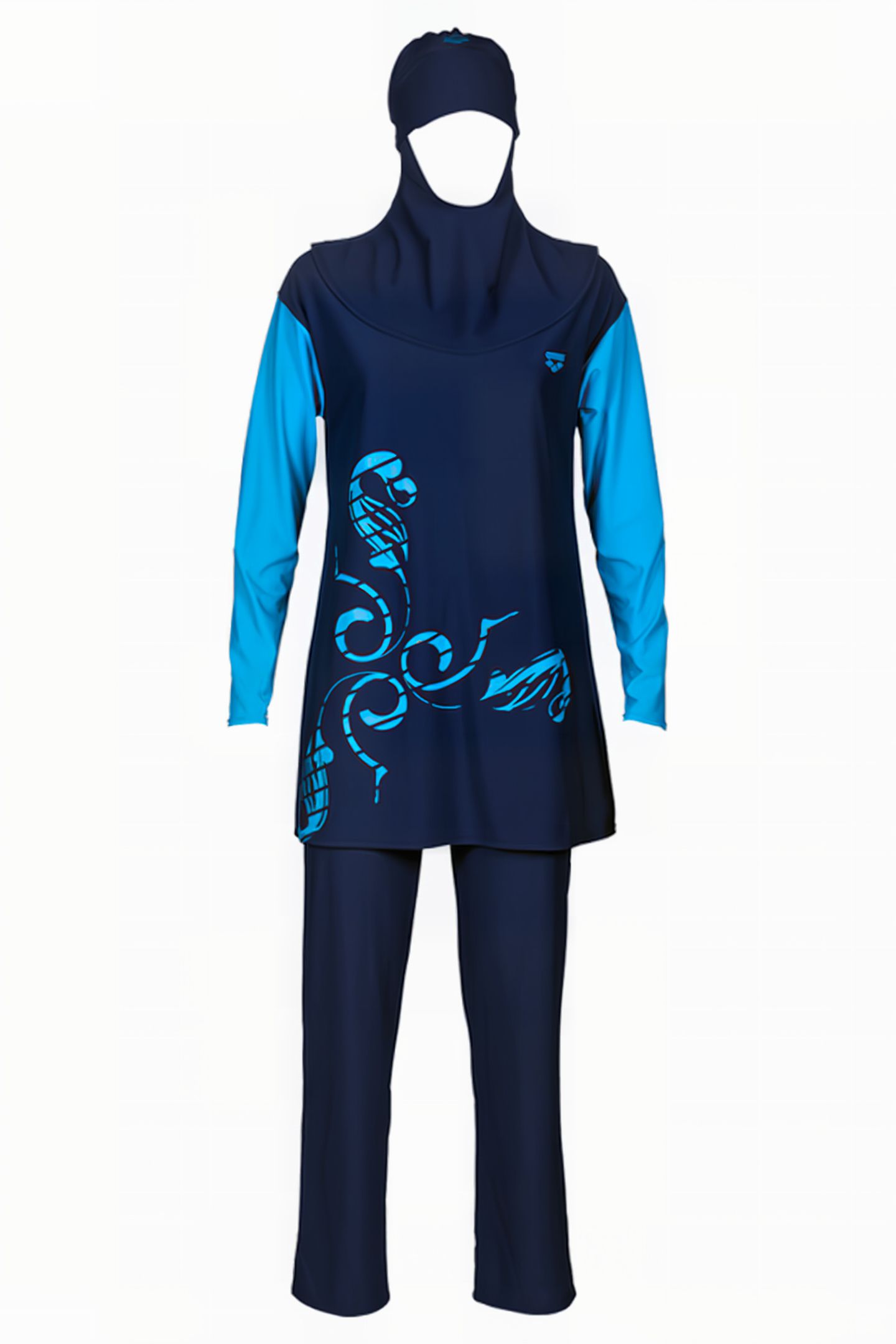 W ABIR COVER UP NAVY TURQUOISE 4