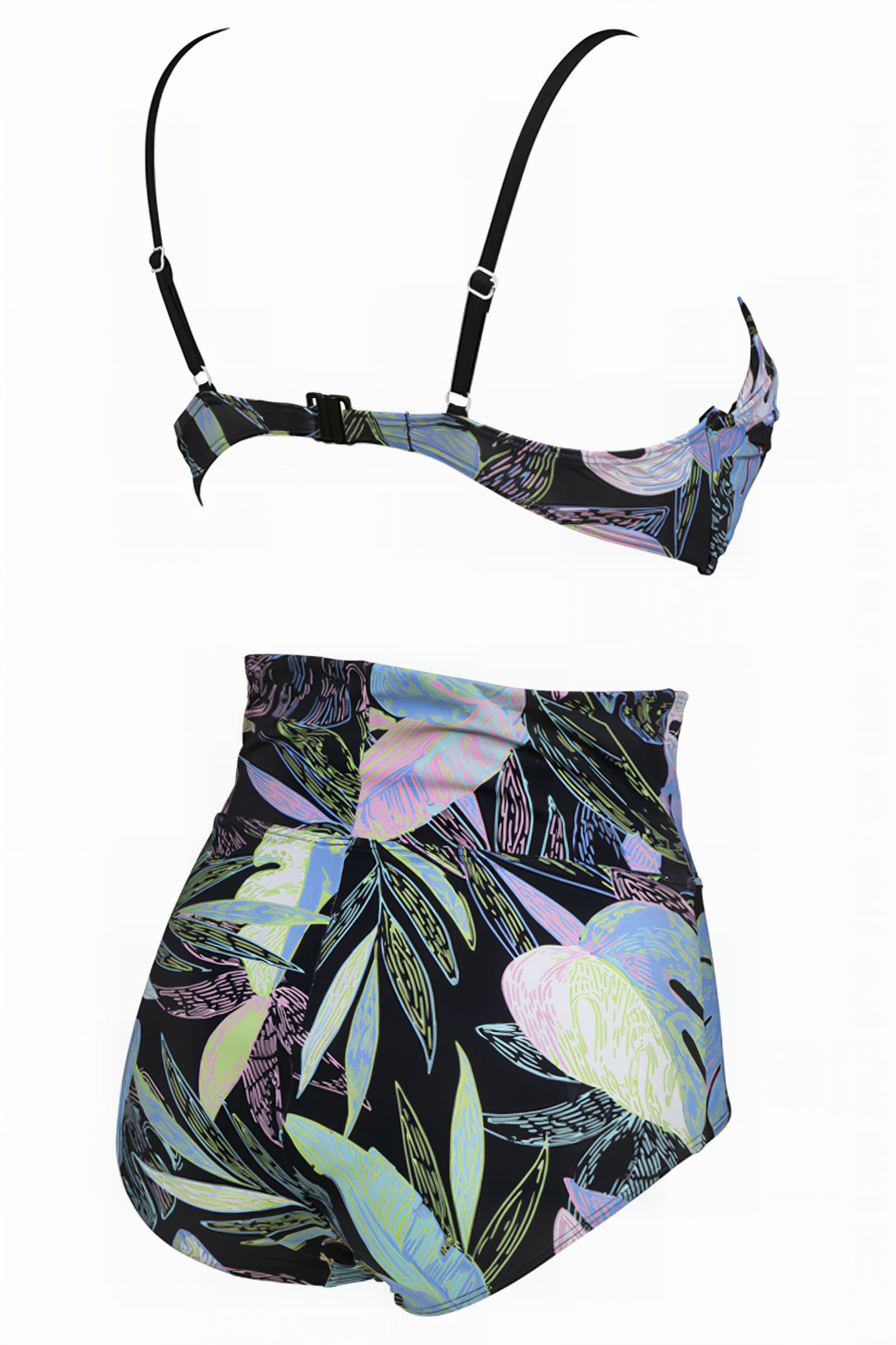 W CECILIA TWO PIECES C-CUP BLACK MULTI BLACK 4
