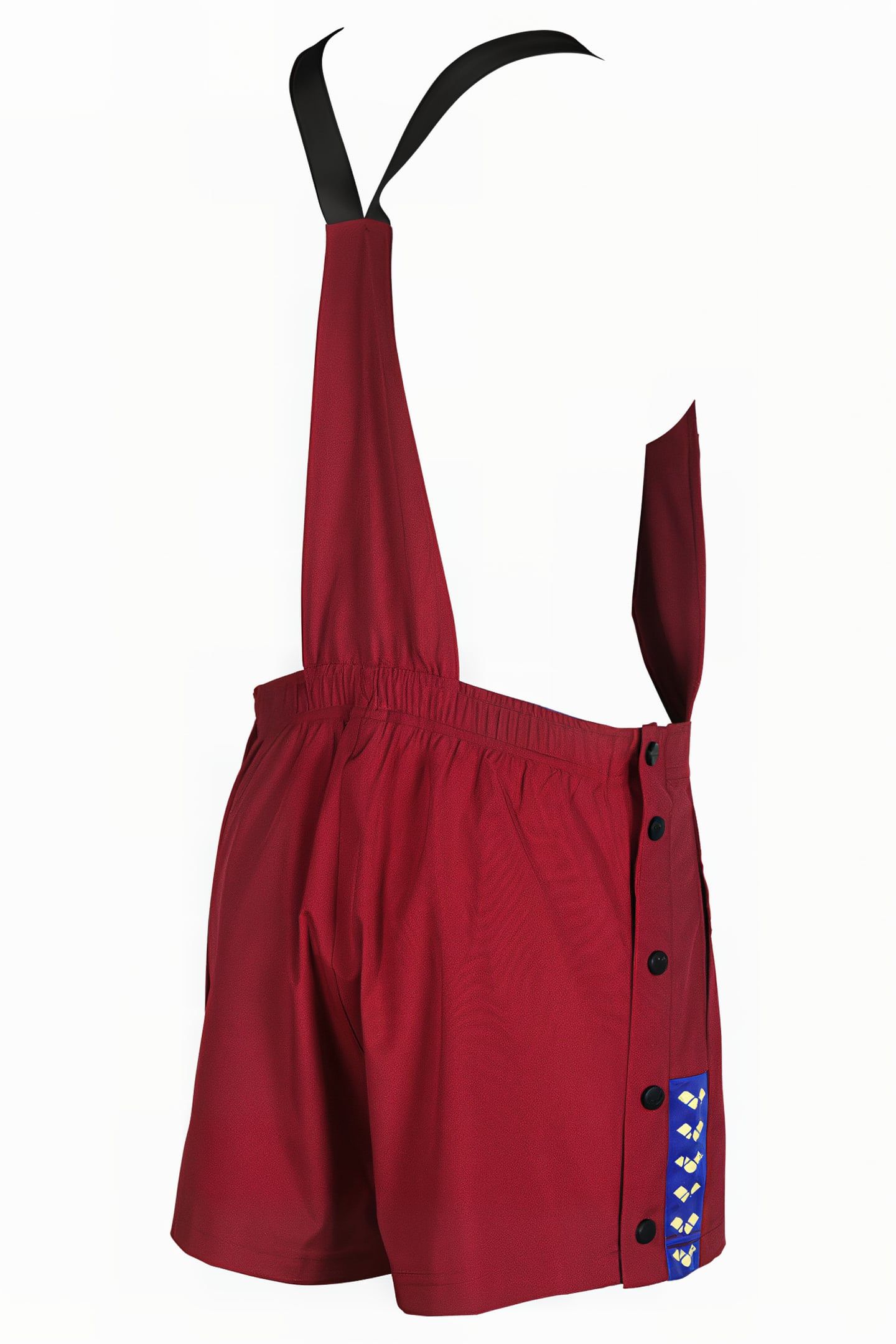 WOMEN'S ARENA ICONS ROMPER SOLID BURGUNDY NEON BLUE BUTTER 6