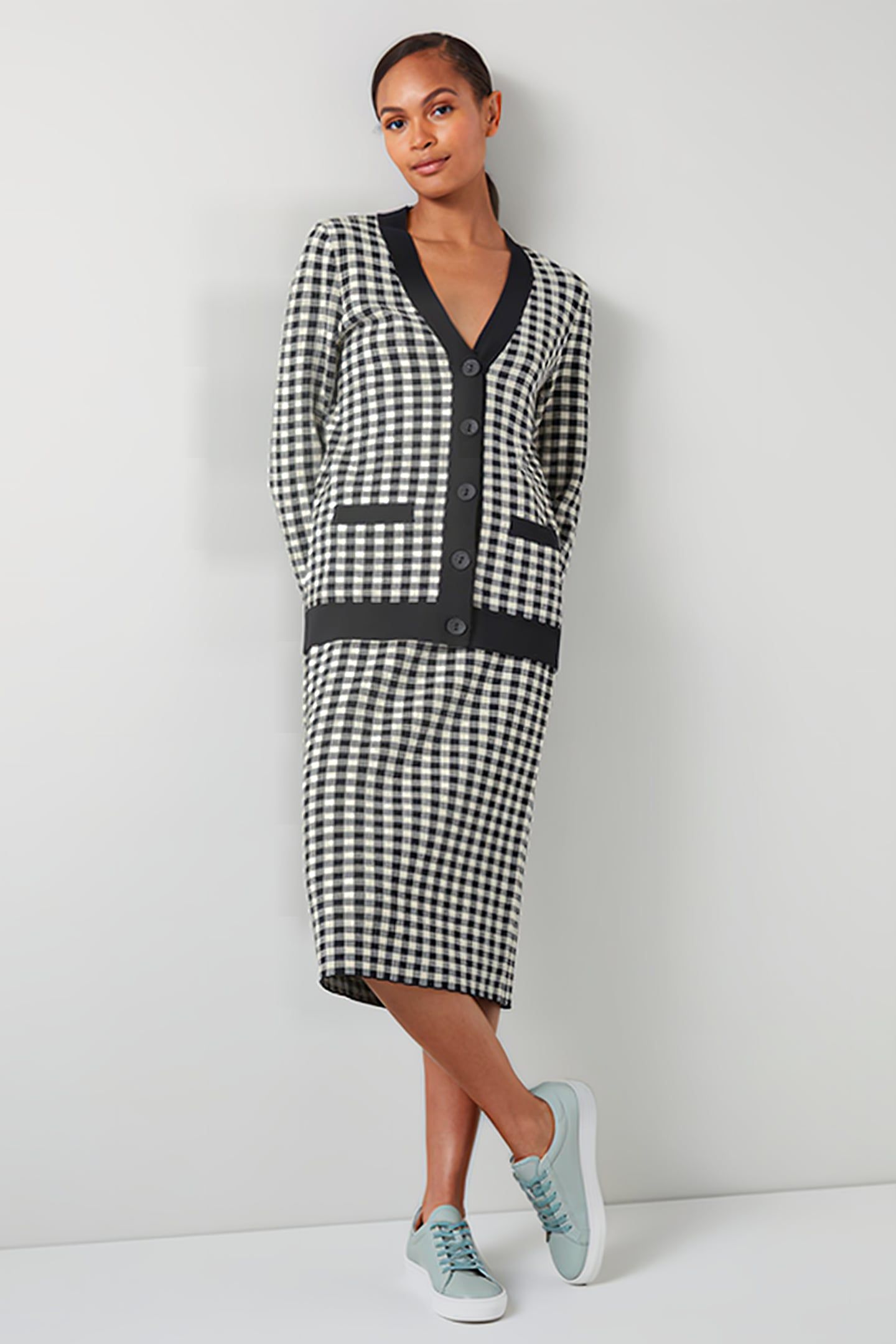 LEA MIDI SKIRT BLUE CHECK 3