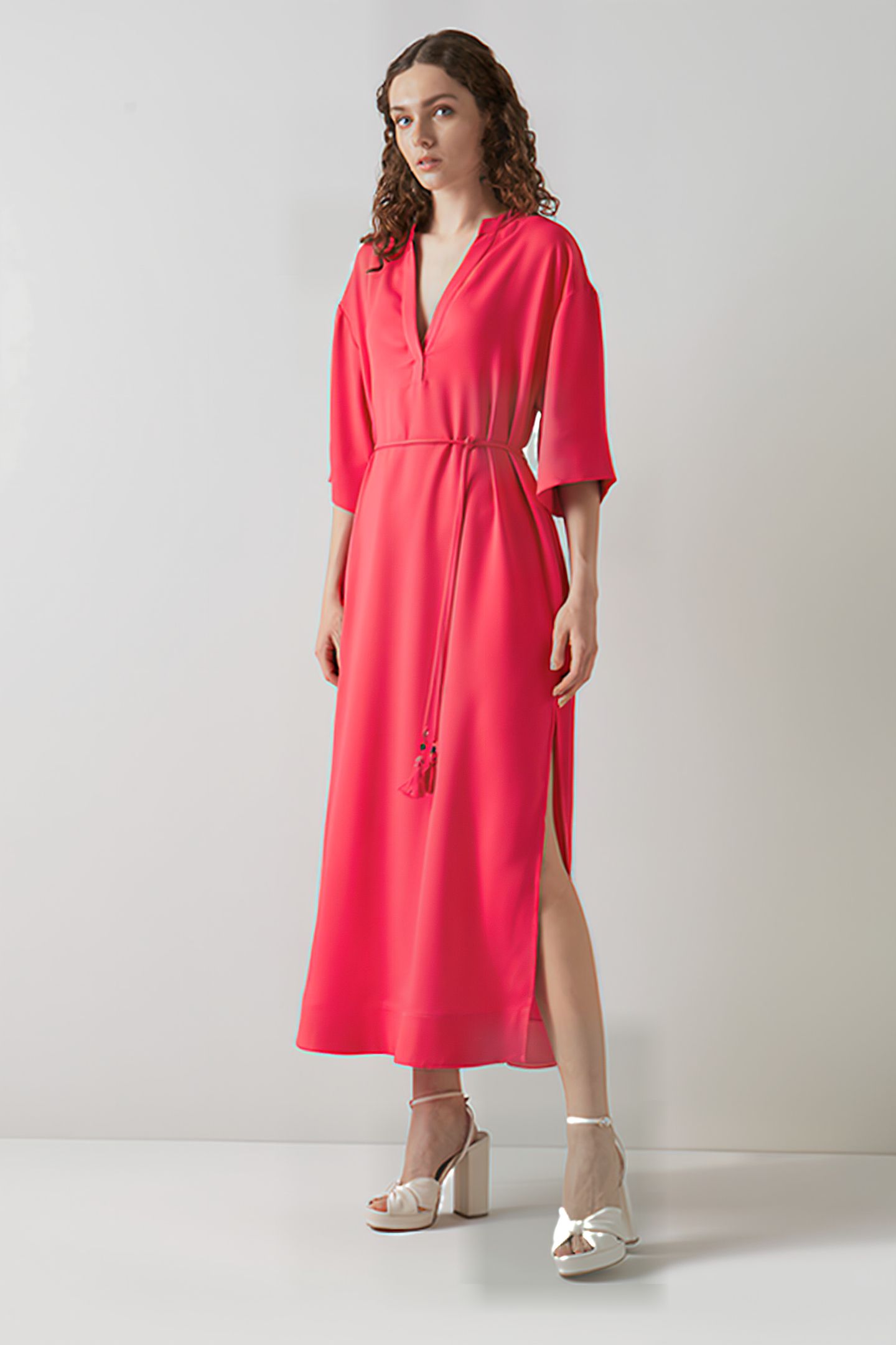 CAPRII MIDI DRESS RED 1