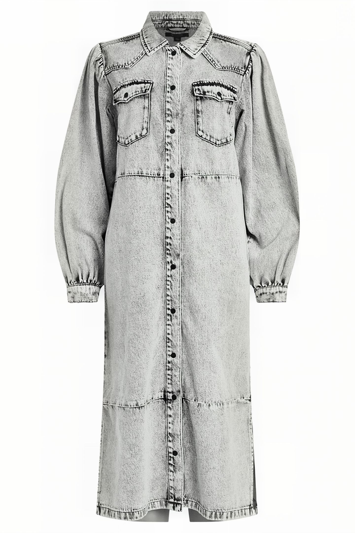 AVA DENIM DRESS SNOW GREY 6