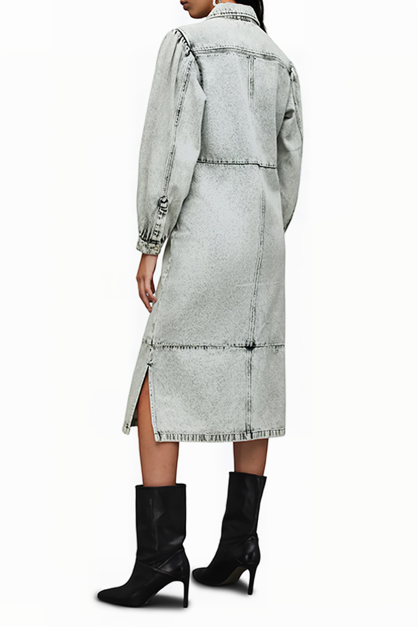 AVA DENIM DRESS SNOW GREY 2