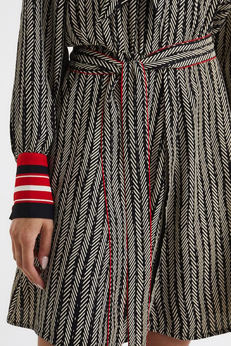 ROBYN SHIRT DRESS — BLACK/RED 6
