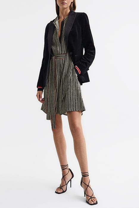 ROBYN SHIRT DRESS — BLACK/RED 4