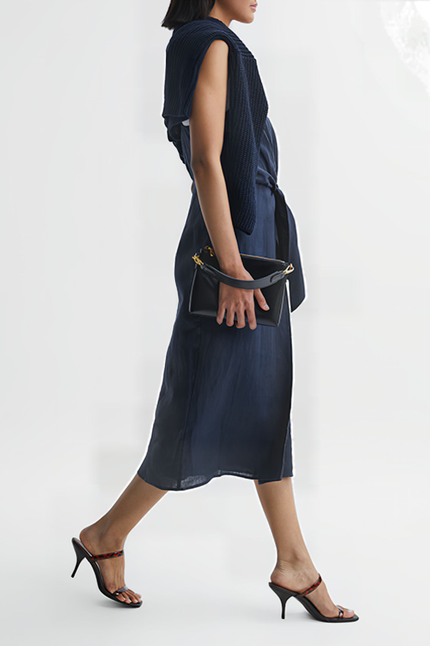ESME MIDI DRESS — NAVY 3