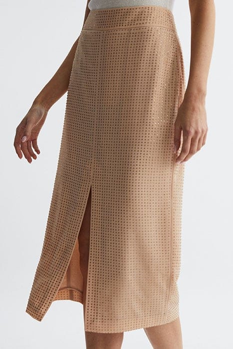 BROOKLYN MIDI SKIRT — NUDE 5