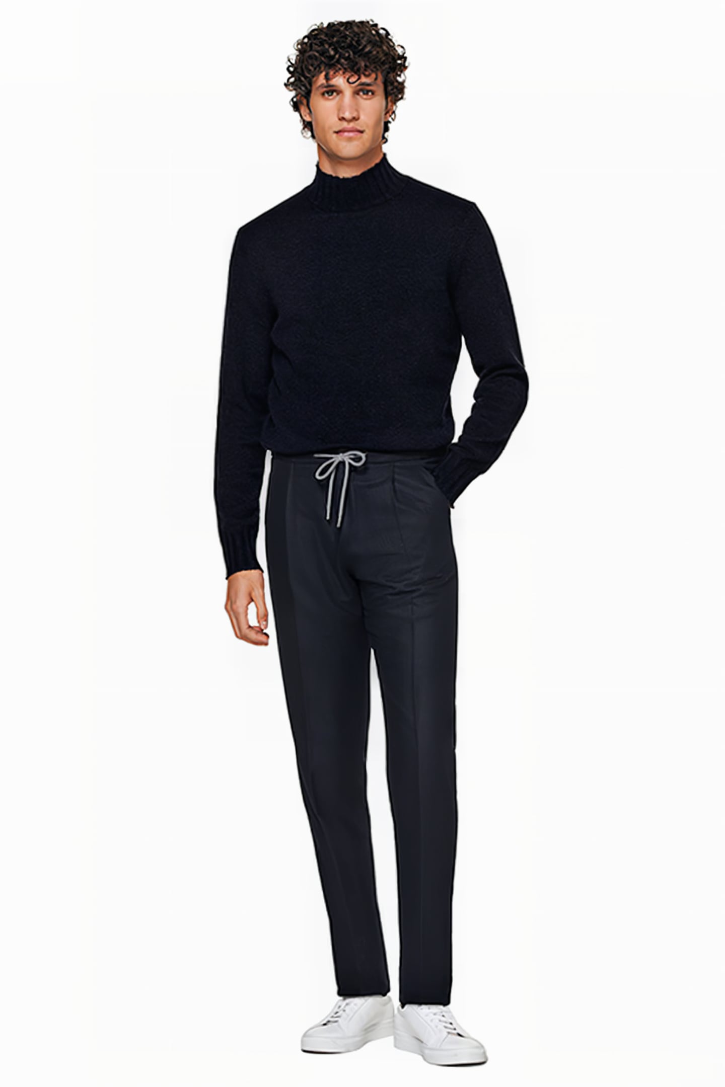 NAVY DRAWSTRING AMES TROUSERS 4