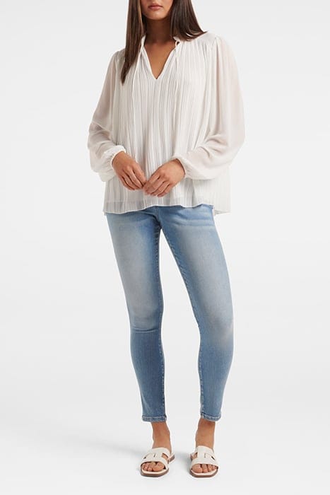 TULLY PLEAT DETAIL BLOUSE PORCELAIN 3