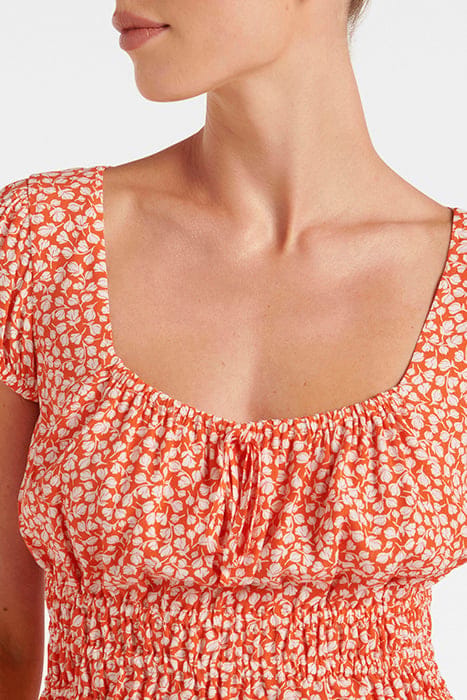 CECILIA WAISTED CAP SLEEVE TOP MEMPHIS DITSY 5
