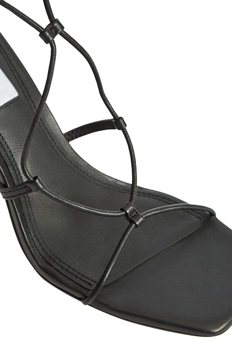 KALI HIGH BLACK SANDALS — SELF-TIE WRAP SILHOUETTE 5