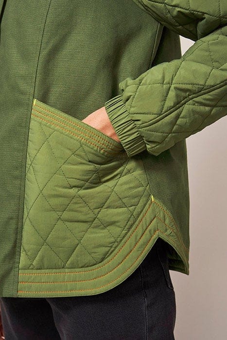 AVERY QUILTED JACKET KHAKI GREEN 4