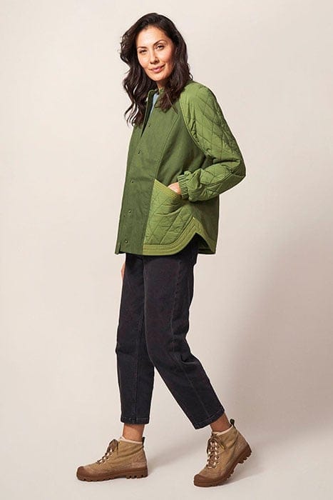 AVERY QUILTED JACKET KHAKI GREEN 2