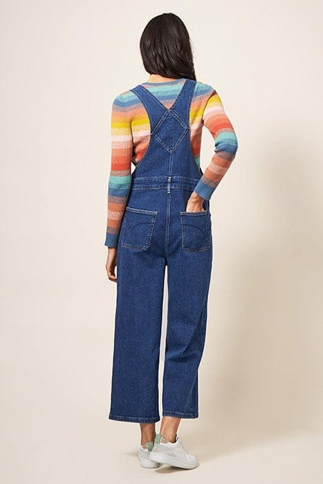 KELLY WIDE LEG DUNGAREE MID DENIM 2