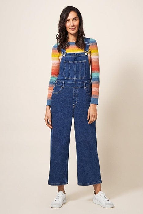 KELLY WIDE LEG DUNGAREE MID DENIM 1