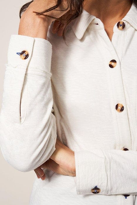 DOUBLE CLOTH JERSEY SHIRT PALE IVORY 4