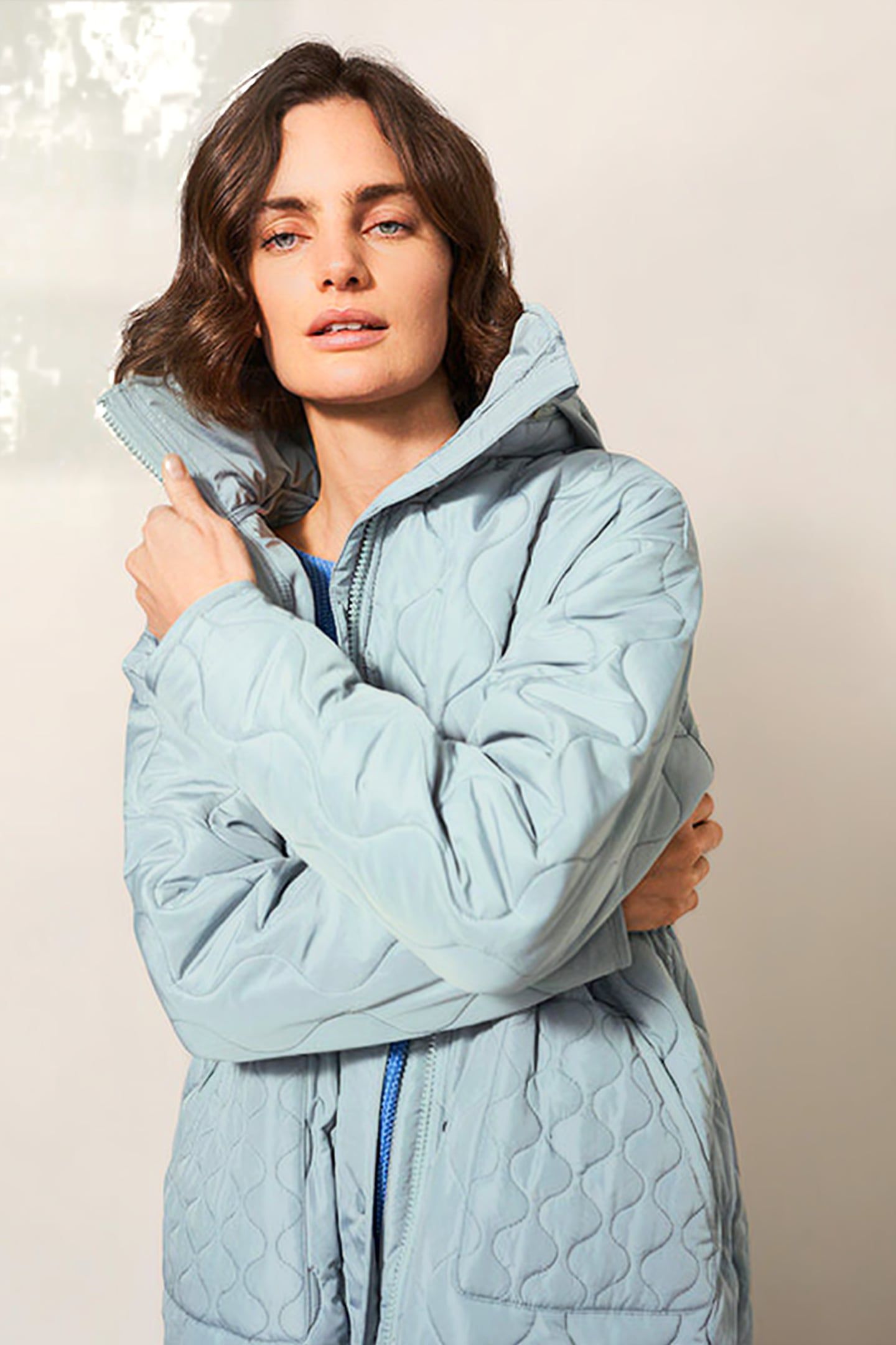 MADDISON QUILTED COAT MID BLUE 3