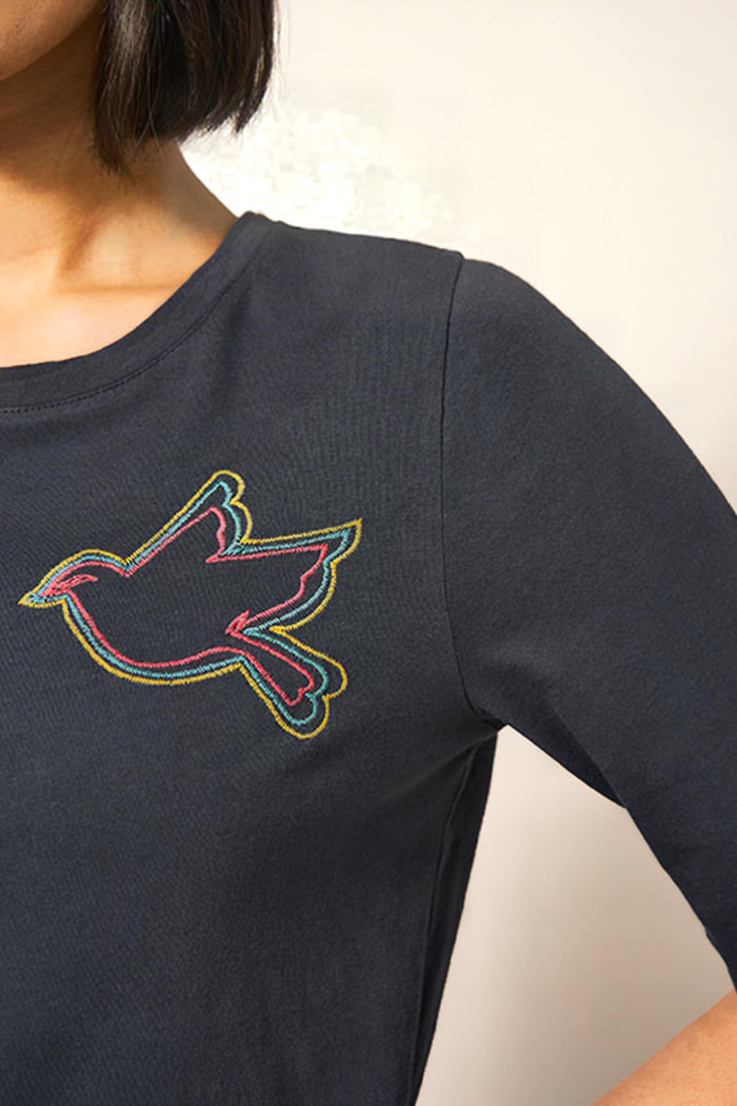 ANNABEL EMBROIDERED TEE GREY MULTI 4