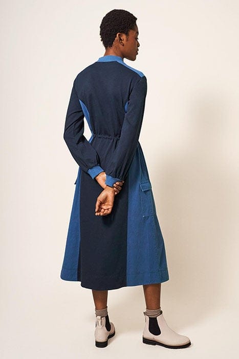 BEXLEY JERSEY SWEAT DRESS BLUE MLT 2