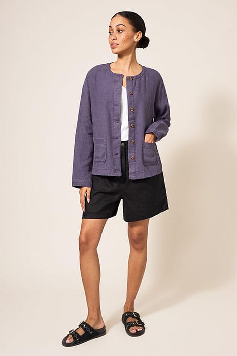 CARRIE DENIM JACKET DUSTY PURPLE 1