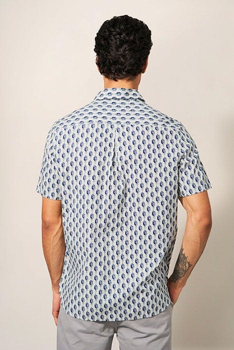LINEAR FISH PRINTED SS SHIRT WHITE MLT 2