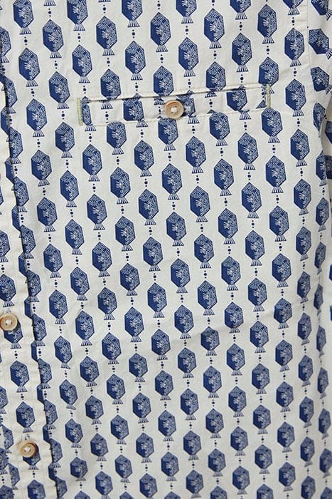 LINEAR FISH PRINTED SS SHIRT WHITE MLT 3