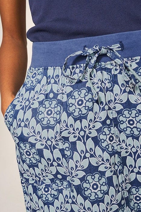 EFFIE LINEN SKIRT BLUE MULTI 3