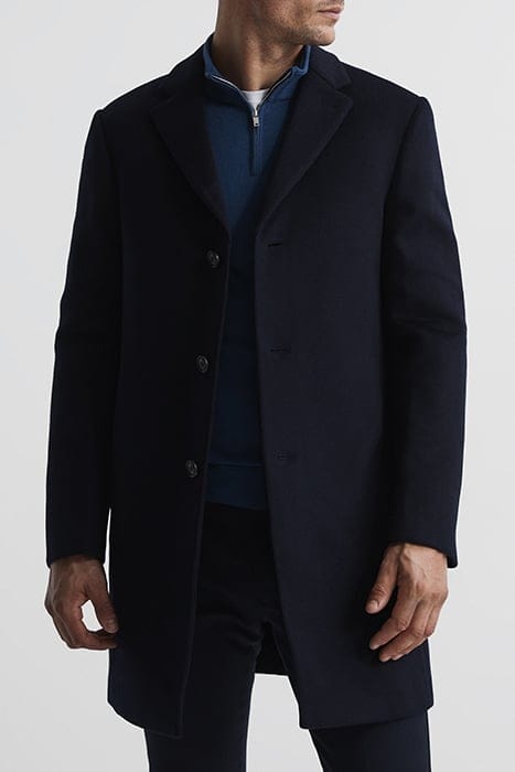 GABLE SINGLE BREASTED COAT — NAVY 1