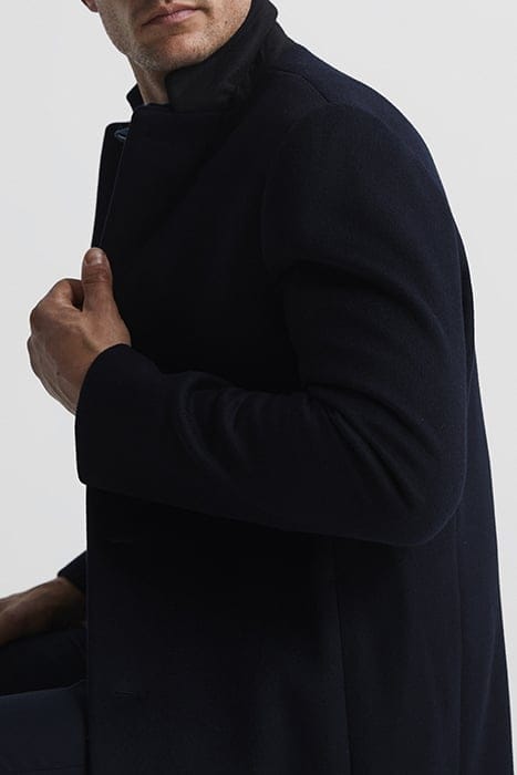 GABLE SINGLE BREASTED COAT — NAVY 5