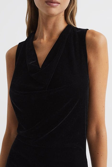 CORA MIDI DRESS — BLACK 5