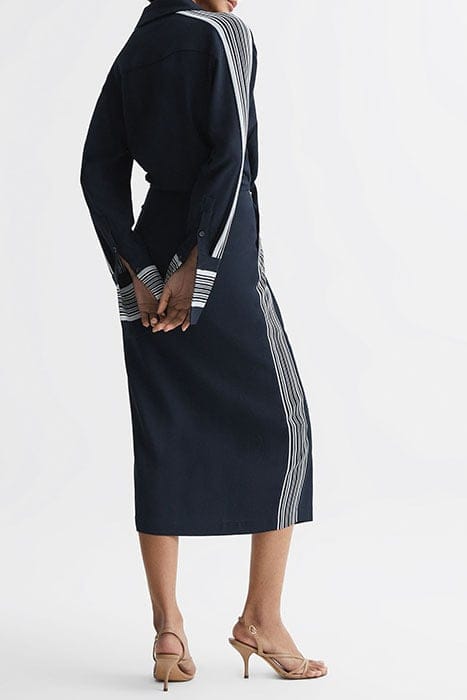 ARABELLA SHIRT DRESS — NAVY 2