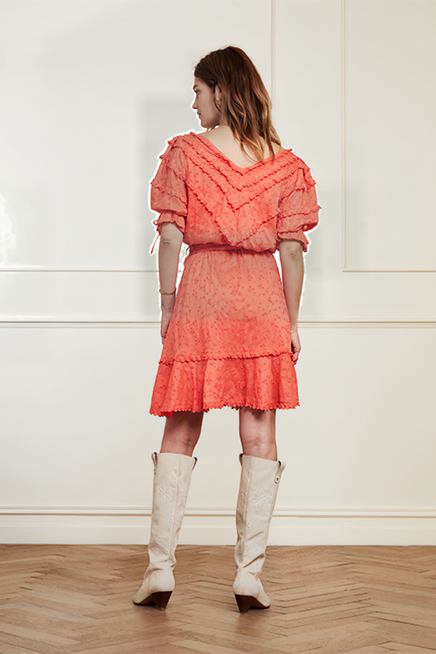 CRISSY DRESS HOT CORAL 2