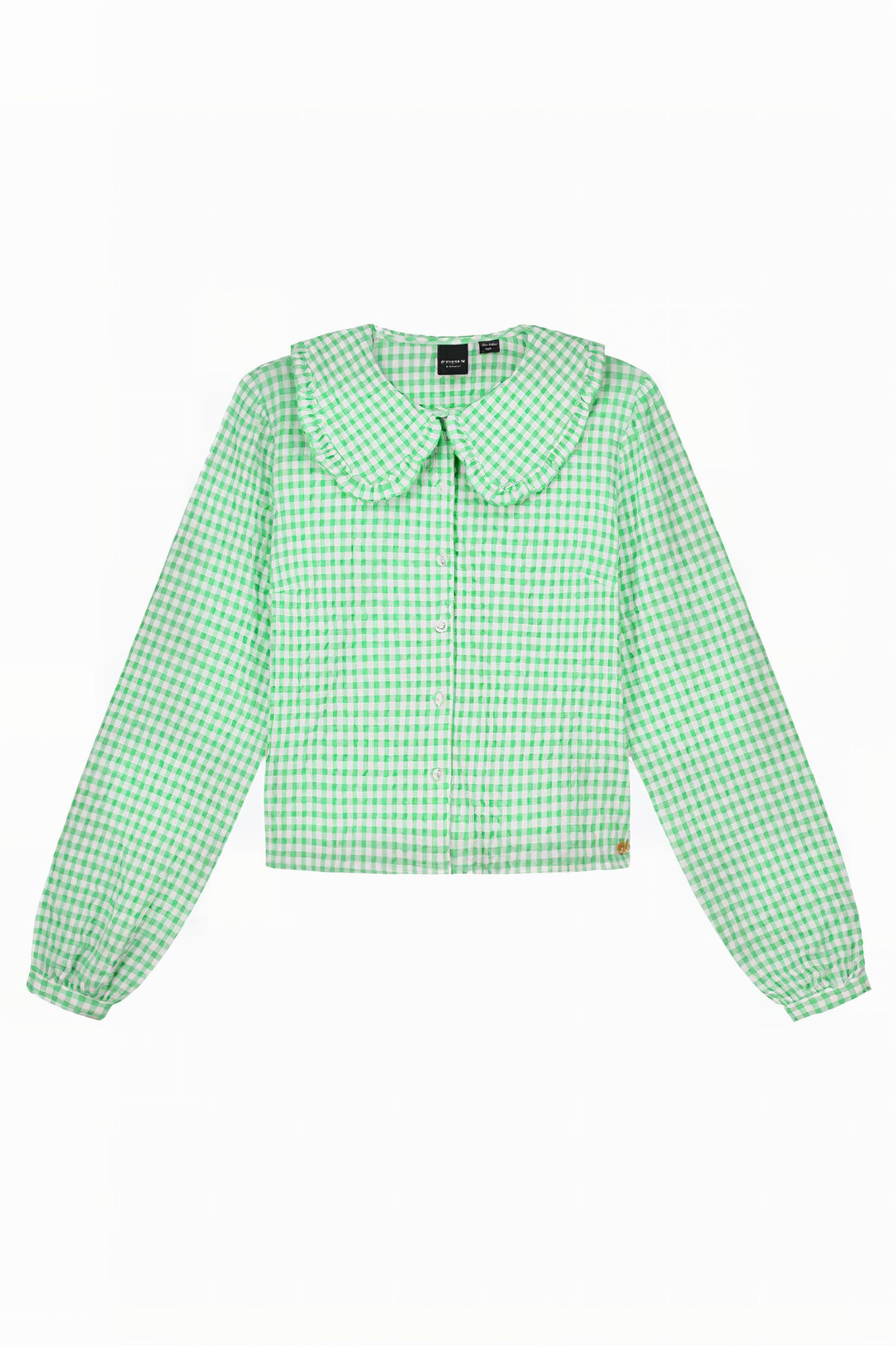 RACHEL CHECK BLOUSE BRIGHT SAGE GREEN 2