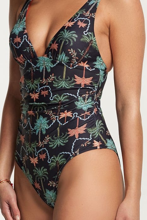 LADIES LARA SWIMSUIT JAIPUR PALM BLACK 4