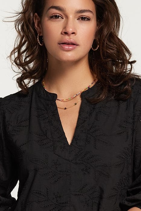 LADIES TULUM DRESS BRODERIE ANGLAISE BLACK 4