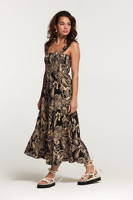 LADIES SEYCHELLES DRESS ARTSY LEAVES BLACK 3