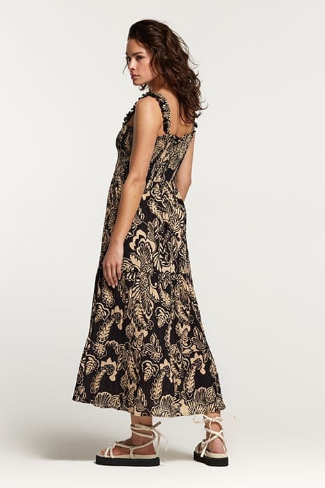LADIES SEYCHELLES DRESS ARTSY LEAVES BLACK 2
