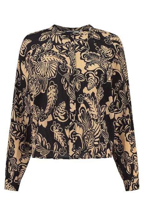 LADIES PLYMOUTH BLOUSE ARTSY LEAVES BLACK 3