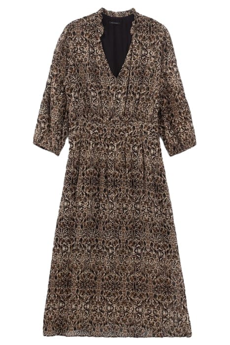 ARABESQUE PRINT LONG DRESS WITH VICTORIAN COLLAR 4