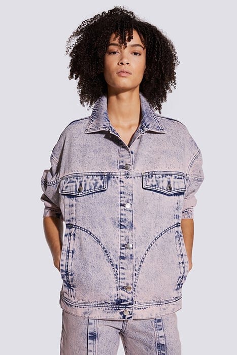 VARENNE DENIM JACKET IN BLUE/PINK 1