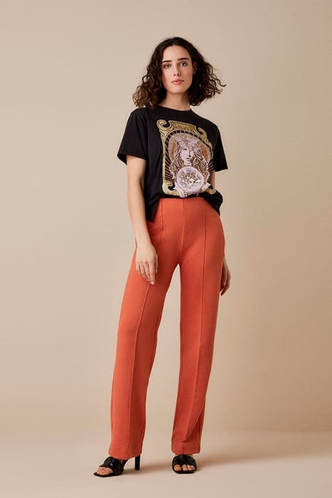 TROUSERS WAFFLE JERSEY WARM APRICOT 1