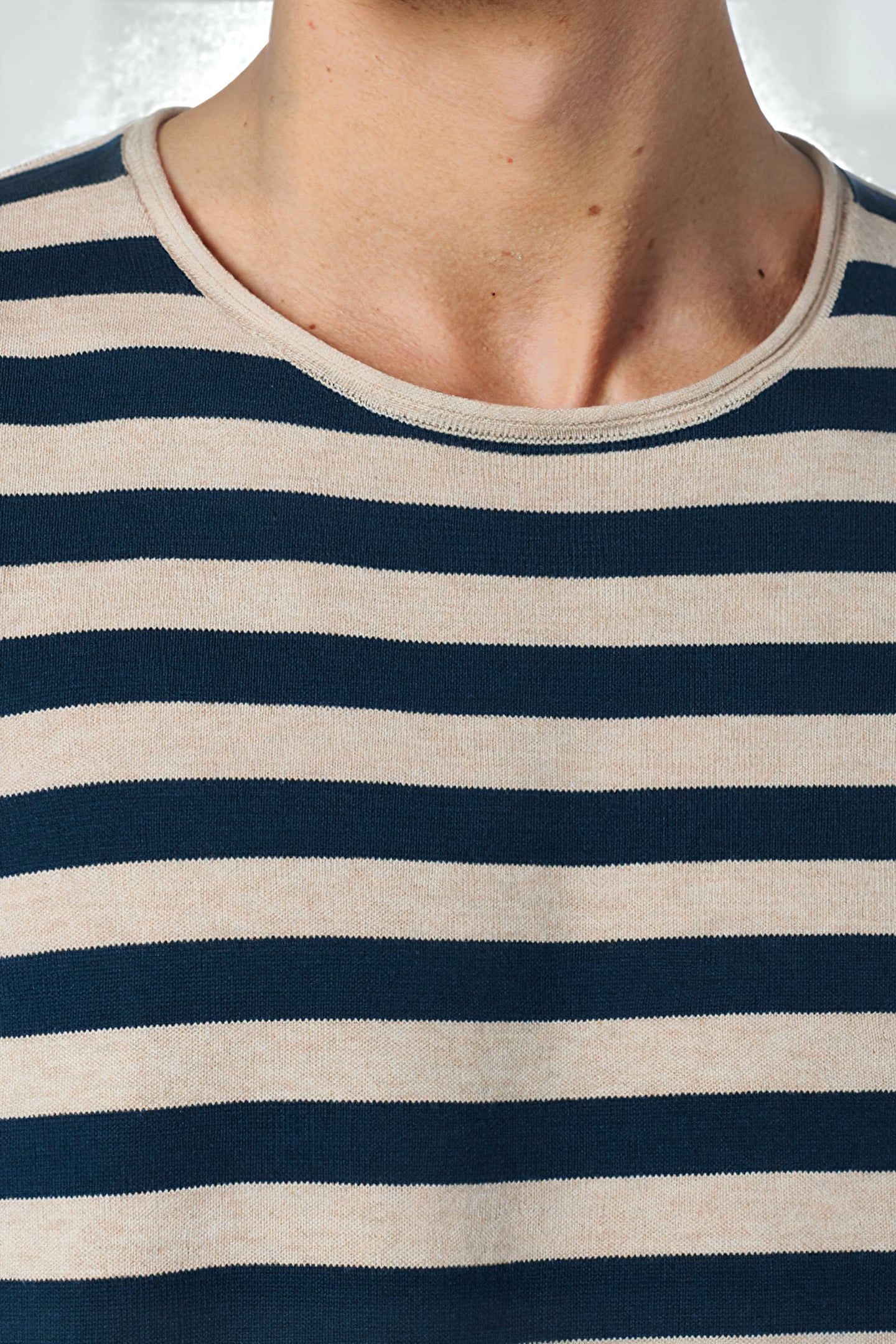 PULLOVER CREWNECK MELANGE STRIPES CARBON BLUE 6