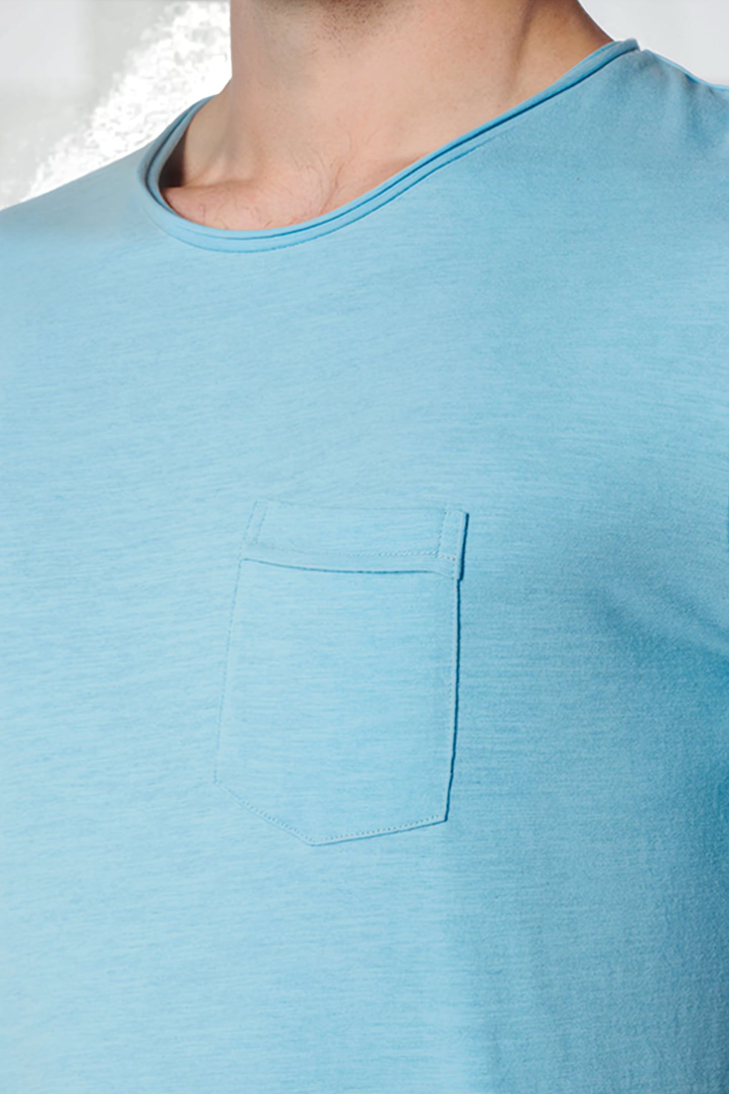 T-SHIRT CREWNECK SLUB LIGHT AQUA 6