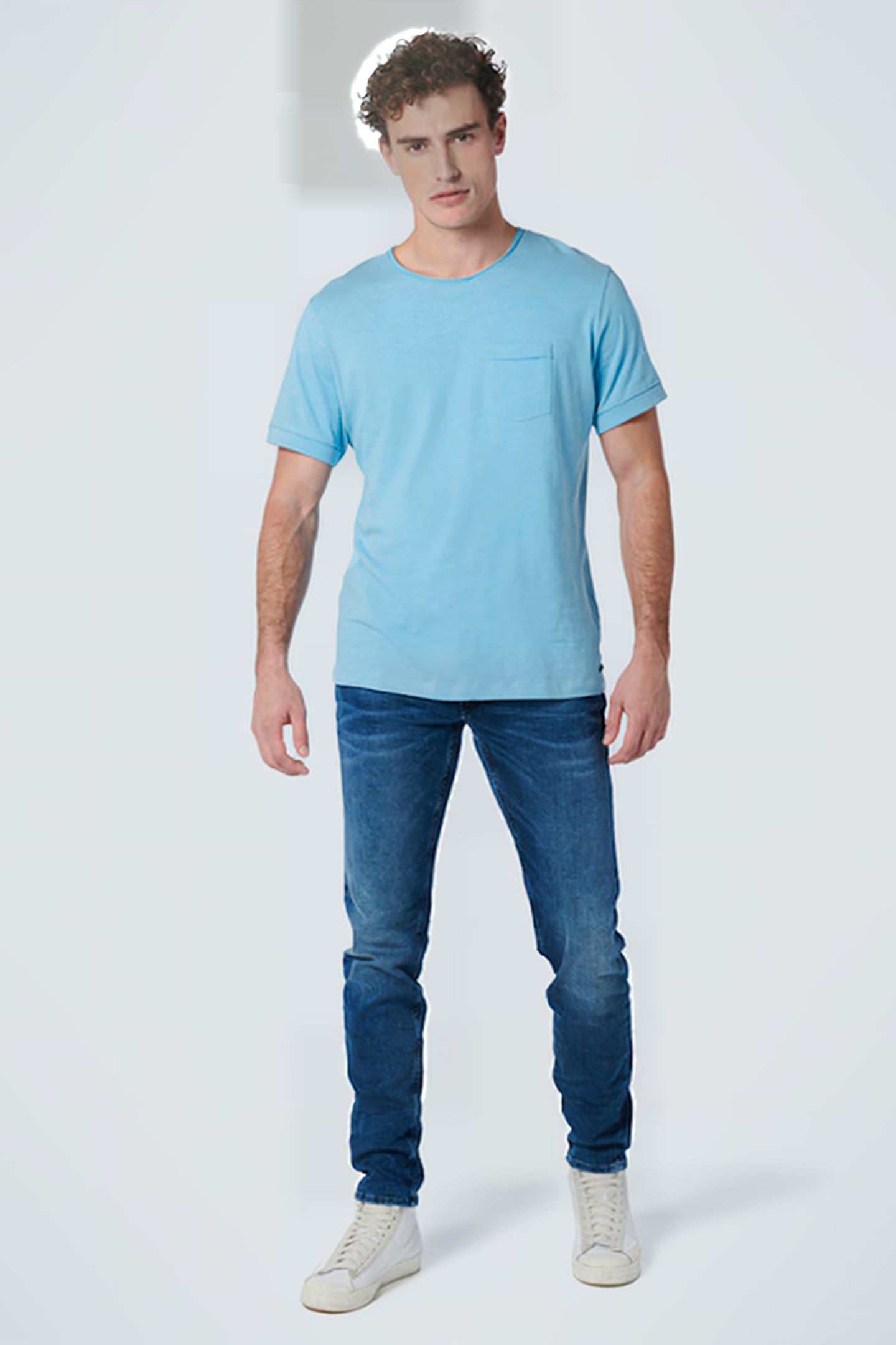 T-SHIRT CREWNECK SLUB LIGHT AQUA 3