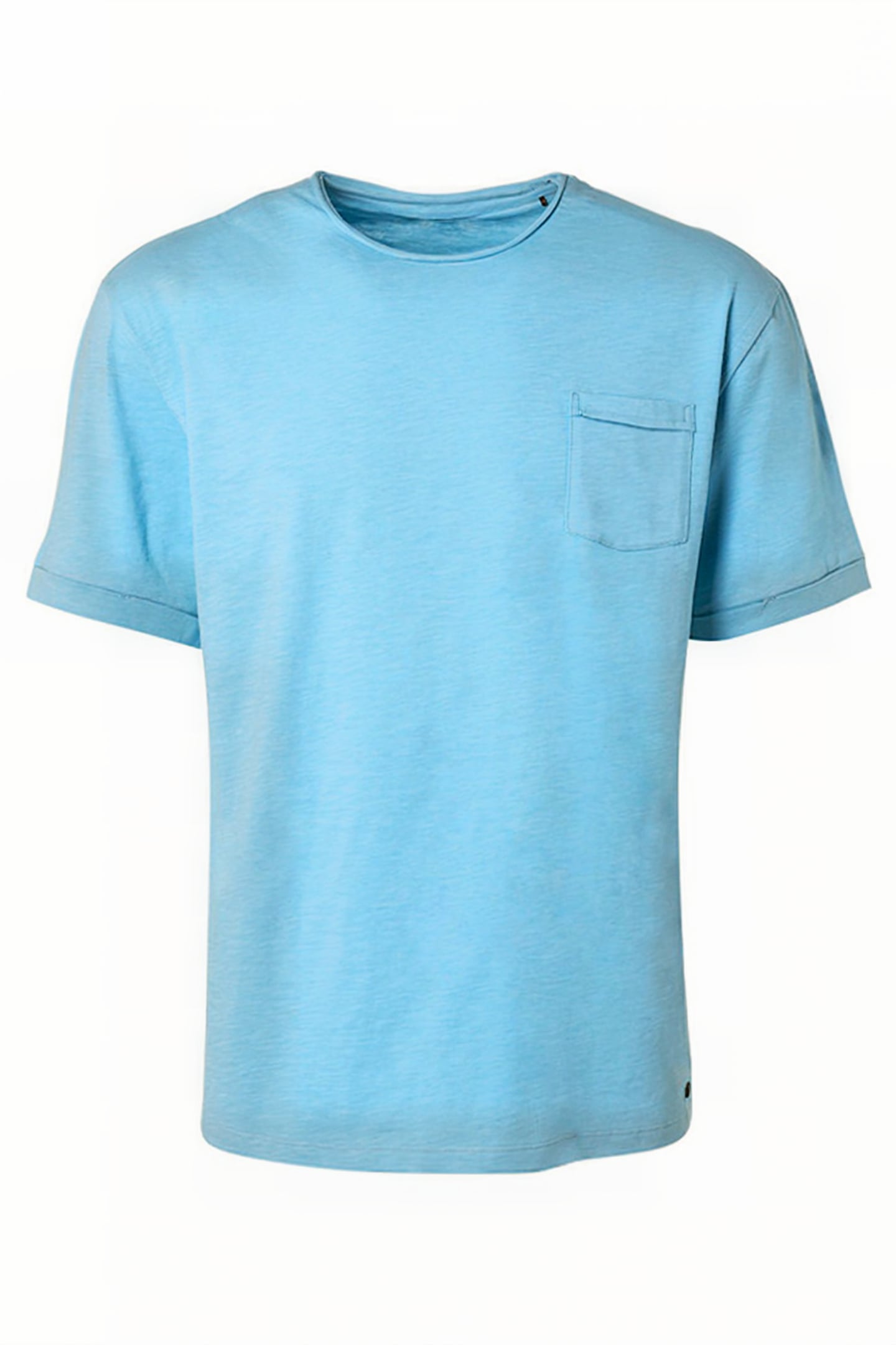 T-SHIRT CREWNECK SLUB LIGHT AQUA 4