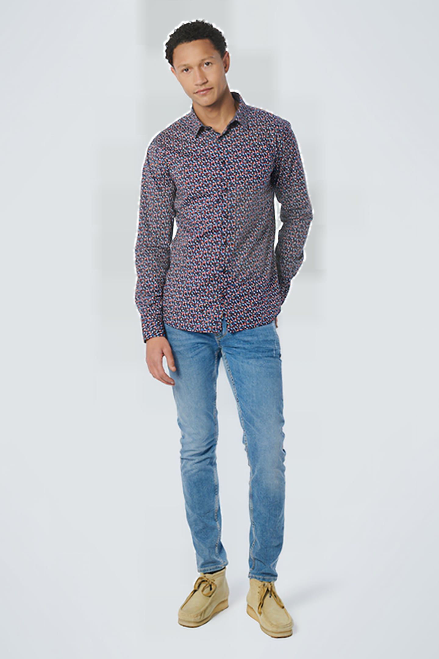 SHIRT STRETCH ALLOVER PRINTED MAUVE 3