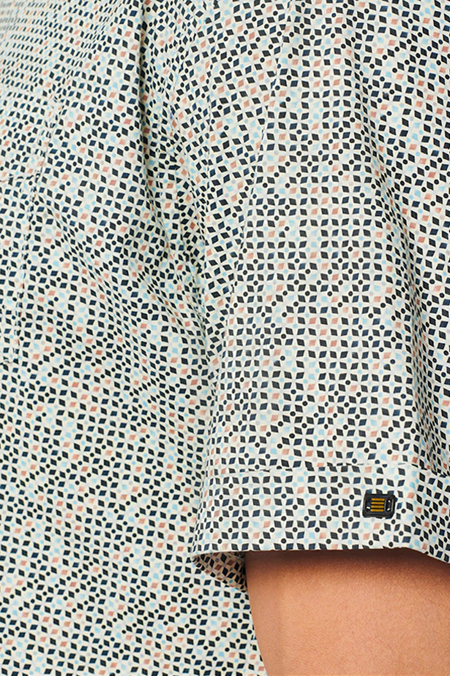SHIRT SHORT SLEEVE ALLOVER PRINTED STRETCH LIGHT AQUA 6
