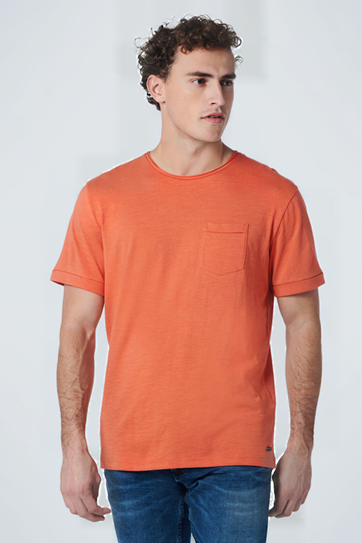 T-SHIRT CREWNECK SLUB PAPAYA 1