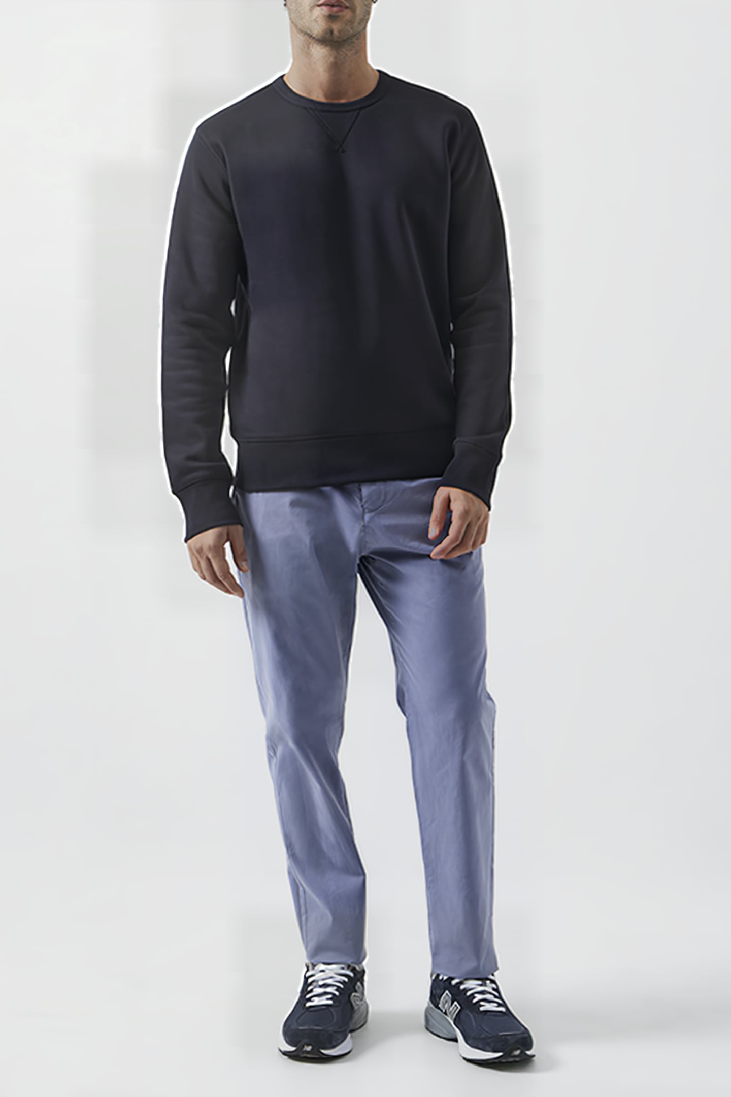 CREW NECK SWEATSHIRT DARK NAVY/GUNMETAL 1
