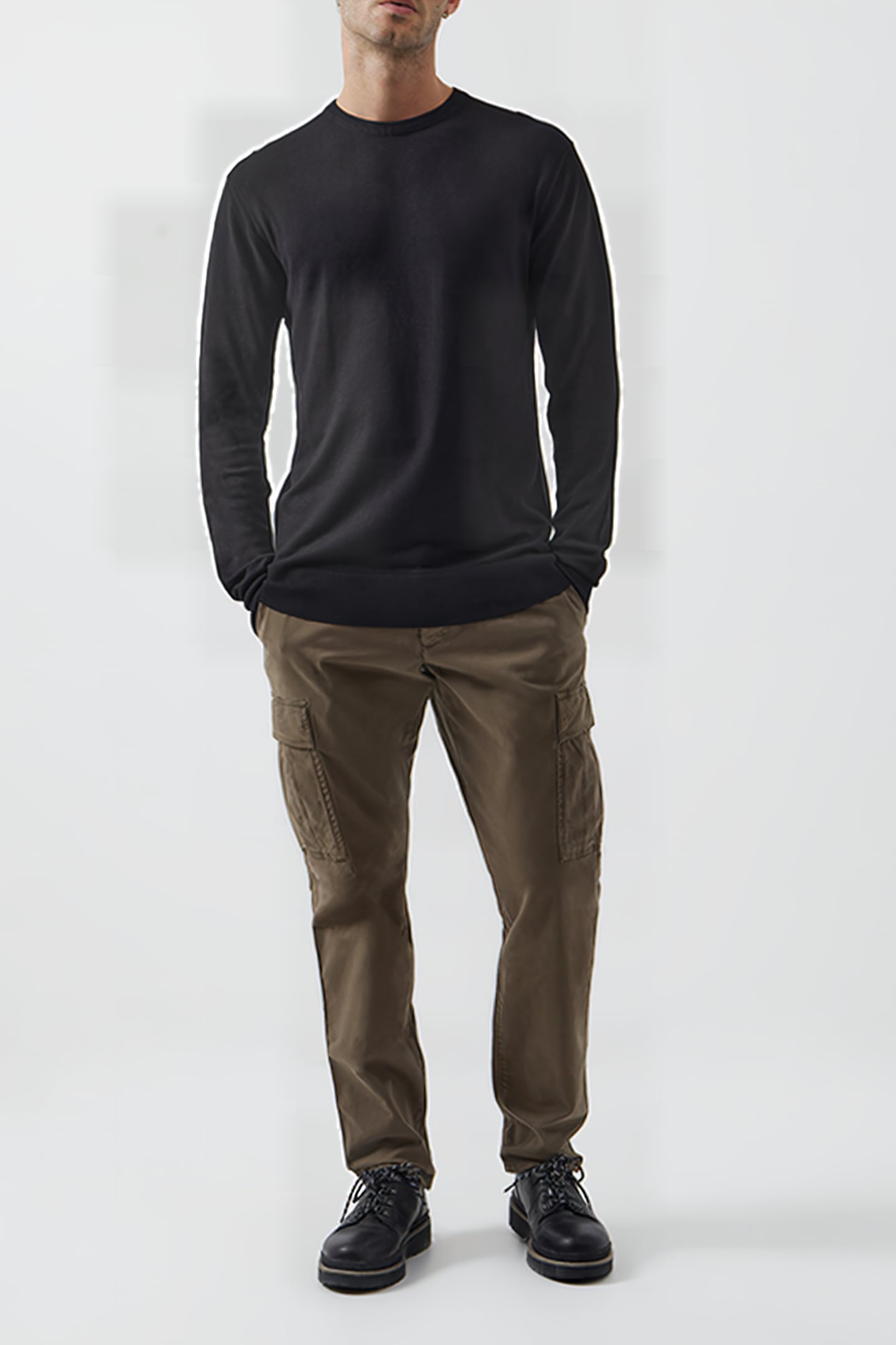 CREW NECK KNIT JUMPER BLACK 1
